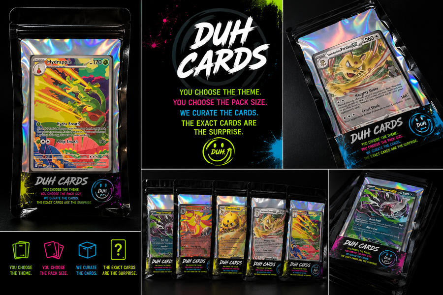 DUH Cards-Hand curated Pokémon Card Themed Packs